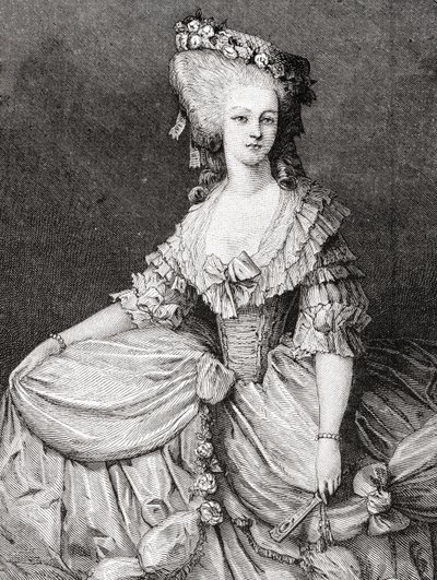 Ritratto di Marie Therese Louise, Principessa de Lamballe (1749-92) inciso da Stephane Pannemaker (1847-1930) da Eugene Joseph Viollat